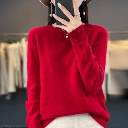 New cashmere sweater women's sweater in autumn and winter 100% merino wool fashion O-neck autumn warm pullover top